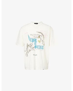 Represent Enemy Graphic-Print Cotton T-Shirt - White