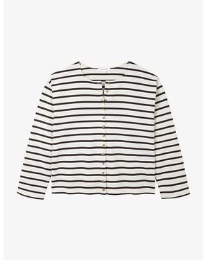 The White Company Round-Neck Button-Up Cotton Top - White