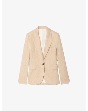 Zadig & Voltaire Vavy Striped Single-Breasted Cotton And Linen-Blend Blazer - Natural