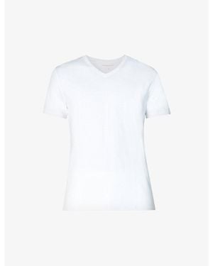 Derek Rose Mens White Basel Stretch-jersey T-shirt