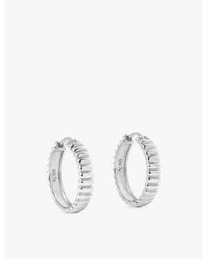 Astley Clarke Aurora Ridge 925 Hoop Earrings - White