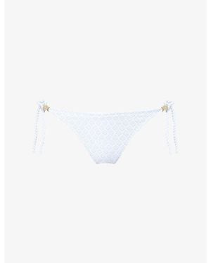 Heidi Klein Elba Triangle Bikini Bottoms - White
