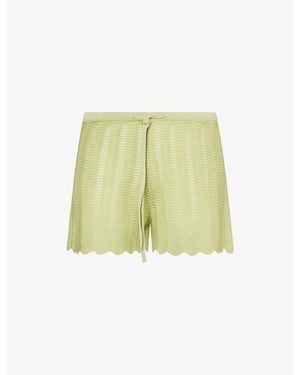 Devon Windsor Ivy Open-Knit Shorts - Green