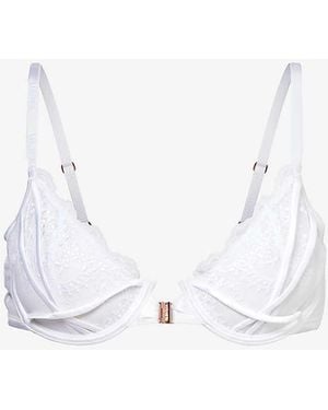 Lounge Underwear Seduce Floral-Embroidered Stretch-Lace Bra - White