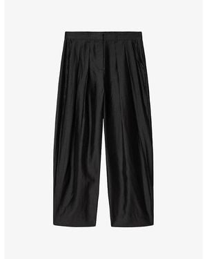 AllSaints Becca Wide-Leg Cotton Pants - Black