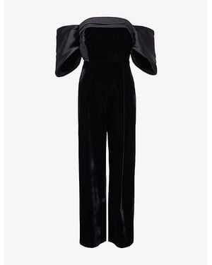 Phase Eight Angelica Bardot-Neck Velvet Jumpsuit - Black