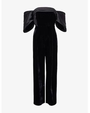 Phase Eight Angelica Bardot-Neck Velvet Jumpsuit - Black