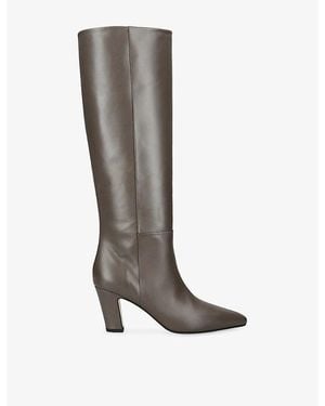 Aeyde Silva 75 Leather Heeled Knee-High Boots - Brown