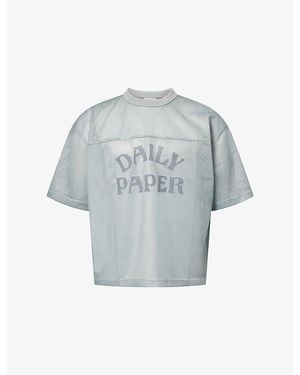 Daily Paper Boxy Mesh Woven T-Shirt - Blue