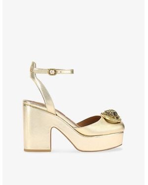 Kurt Geiger Chelsea Metallic-Leather Platform Heels