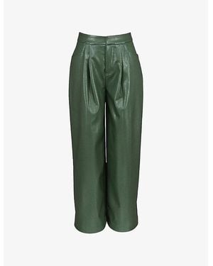 Mistress Rocks Straight-Leg High-Rise Faux-Leather Trousers - Green