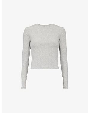 WE Are Tala 365 Long-Sleeve Stretch-Woven Jersey T-Shirt - Grey