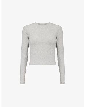 WE Are Tala 365 Long-Sleeve Stretch-Woven Jersey T-Shirt - Grey