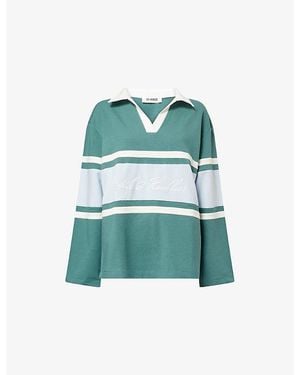 4th & Reckless Emily Cotton-Jersey Rugby Top - Green