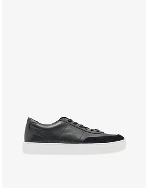 Reiss Finton Leather Trainers - Black