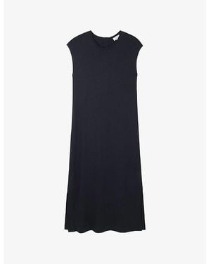 The White Company Extended-Shoulder Relaxed-Fit Woven Maxi Dress - Blue