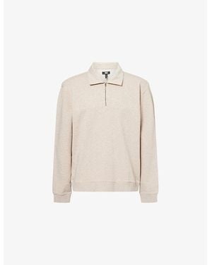 PAIGE Davion Quarter-Zip Cotton Sweatshirt - Natural
