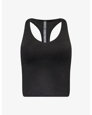 Vuori Halo Performance Scoop-Neck Cropped Stretch-Jersey Top - Black