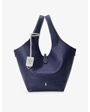 Polo Ralph Lauren Polo Play Medium Leather Tote Bag - Blue