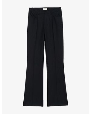 Zadig & Voltaire Pistol Flared-Leg Mid-Rise Stretch-Woven Trousers - Black