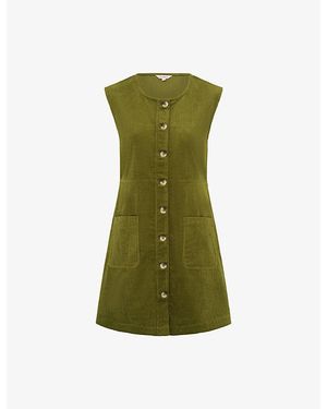 OMNES Bunni Sleeveless Cotton-Corduroy Mini Dress - Green