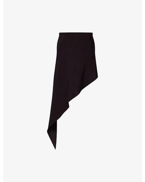 Alaïa Pointed Asymmetric Woven Mini Skirt - Black