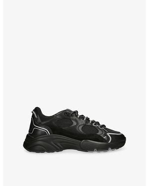 Cleens Pulse Runner Leather And Mesh Trainers - Black