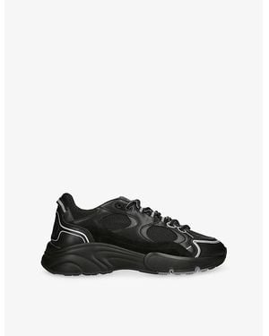 Cleens Pulse Runner Leather And Mesh Sneakers - Black