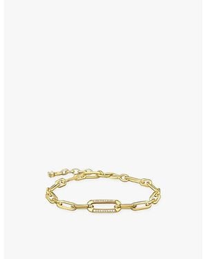 Thomas Sabo 18Ct-Plated Sterling- And Zirconia Anchor-Chain Bracelet - Metallic
