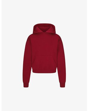 Skims Relaxed-Fit Cotton-Blend Hoody - Red