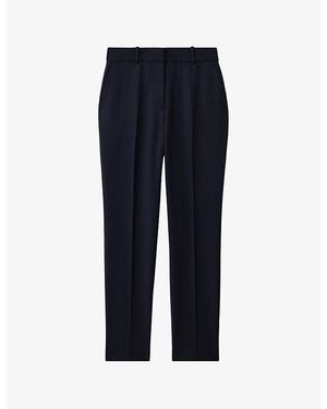 Reiss Gabi Slip-Pocket Slim-Leg Mid-Rise Woven Trousers - Blue
