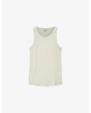 AllSaints Rina Round-Neck Sleeveless Stretch-Woven Tank - White