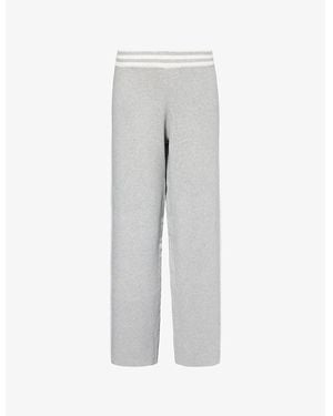 4th & Reckless Davis Striped-Waistband Knitted Trousers - Grey