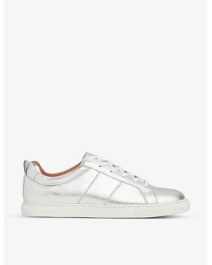 Whistles Koki Metallic-Leather Low-Top Trainer - White