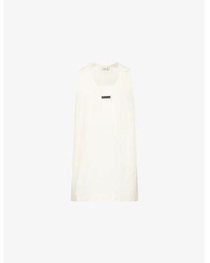 Fear Of God De-Bossed Logo-Patch Sleeveless Wool Blend Tank Top - White