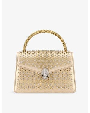 BVLGARI Serpenti Pallini Mini Leather Top-Handle Bag - Metallic