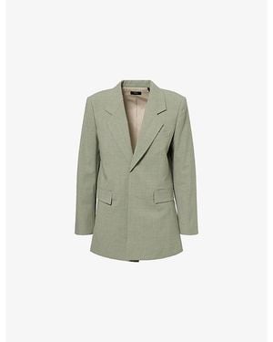 Theory The Relaxed Slash Wool-Blend Blazer - Green