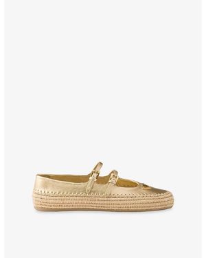 Prada Mordoré Leather Ballerina Flats - Natural