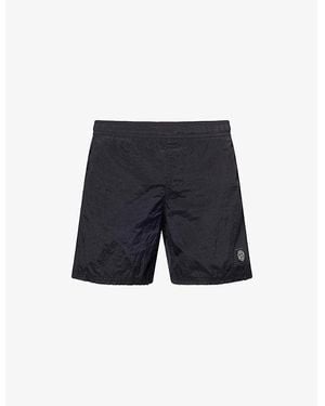 Stone Island Crinkle Relaxed-Fit Shell Shorts - Blue