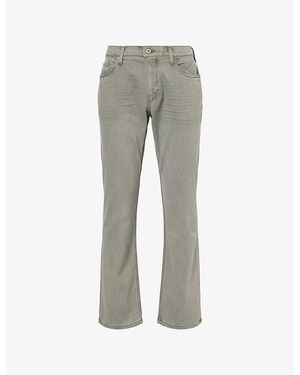 PAIGE Normandie Straight-Leg Stretch-Denim Jeans - Grey