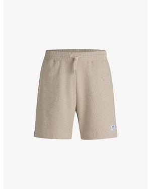 HUGO Drawstring-Waistband Cotton-Jersey Shorts - Natural
