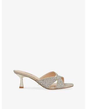 Dune Monette Crystal-Embellished Heeled Sandals - White