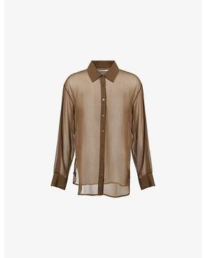 Frankie Shop Peri Striped Woven Shirt - Brown