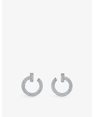 Tiffany & Co. Tiffany T T1 18Ct- And 0.48Ct Brilliant-Cut Diamond Earrings - White