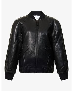 Frankie Shop Alena Faux-Leather Bomber Jacket - Black