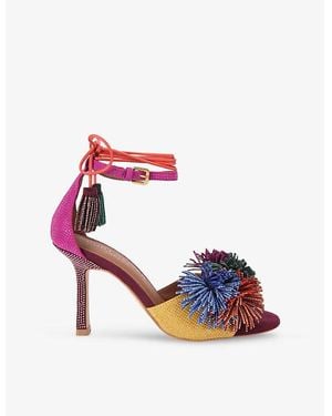 Kurt Geiger Pom Pom Suede Heeled Sandals - Pink