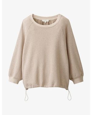 The White Company Ultimate Gathered-Back Cotton-Blend Sweatshirt - Natural