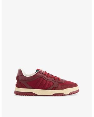 Gucci Re-Web Suede And Shell Mid-Top Trainers - Red