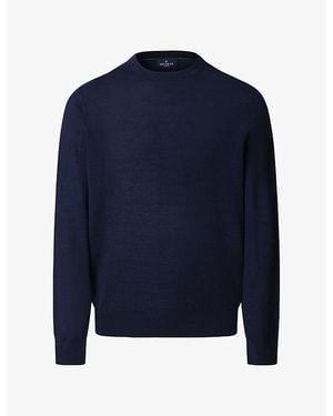 Hackett Crewneck Regular-Fit Merino-Wool Sweater - Blue