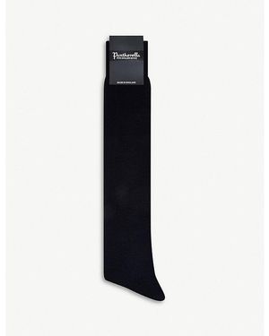 Pantherella Knee High Wool Socks - Black